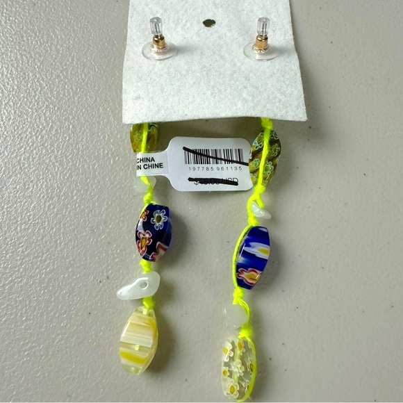 Free People Ariana Ost Voyage Dangle Earrings NWT Glass Crystal Bohemian Hippie - Picture 5 of 11